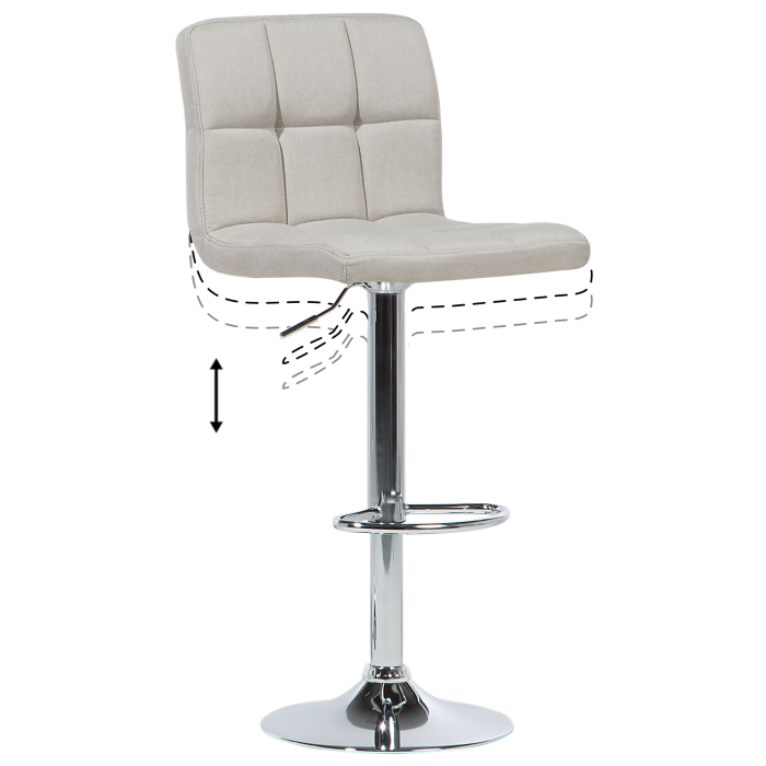 Set of 2 MARION Bar Stools Swivel Light Beige [8]