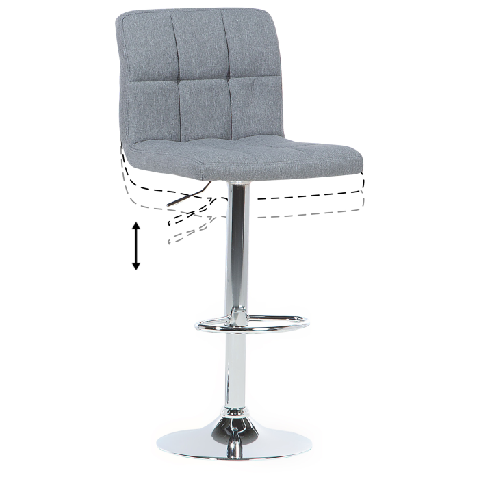 Set of 2 bar chairs MARION Swivel Light Grey [8]