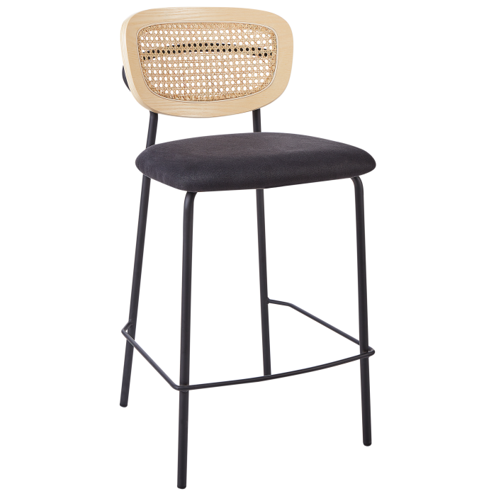 Set de 2 scaune de bar MAYETTA Ratan Negru [4]