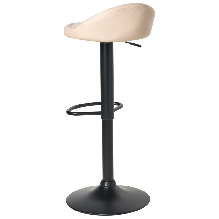 Set de 2 scaune de bar MEEDER Piele ecologică Pivotant Bej deschis [7]