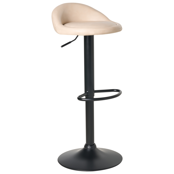 Set de 2 scaune de bar MEEDER Piele ecologică Pivotant Bej deschis [4]