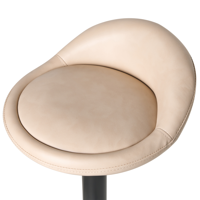 Set de 2 scaune de bar MEEDER Piele ecologică Pivotant Bej deschis [8]