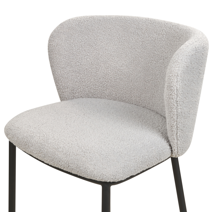 Set of 2 MINA Bar Stools Boucle Light Grey [8]