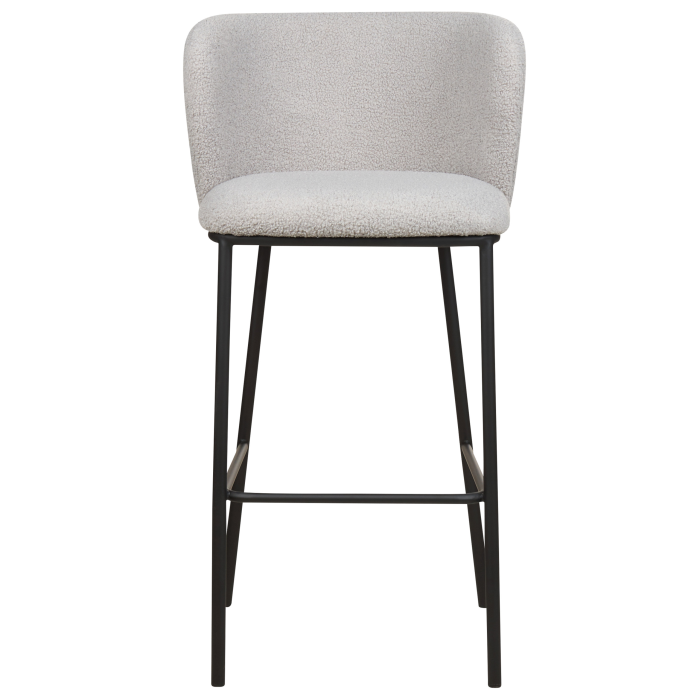 Set of 2 MINA Bar Stools Boucle Light Grey [6]