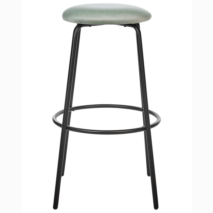 Set of 2 Bar Stools MORTON Velvet Mint Green [5]