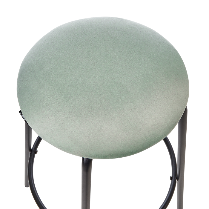 Set of 2 Bar Stools MORTON Velvet Mint Green [6]