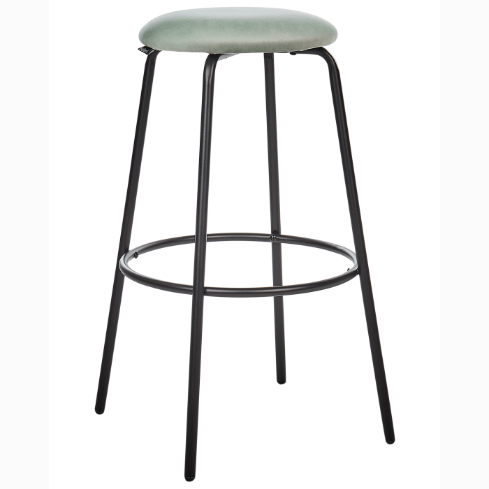 Set of 2 Bar Stools MORTON Velvet Mint Green [4]
