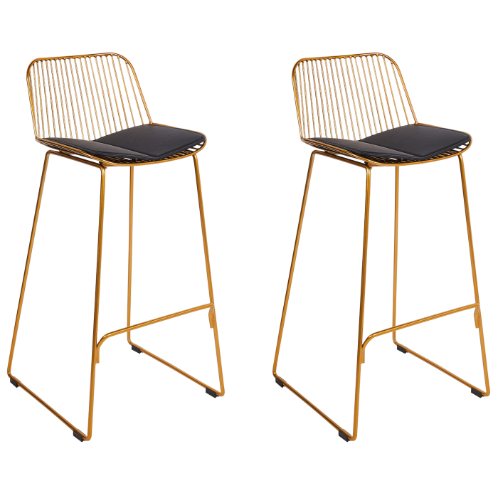Set de 2 scaune de bar PENSACOLA Metal Auriu [2]