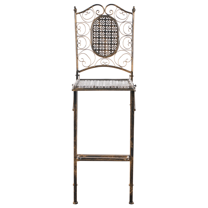 Set de 2 scaune de bar pentru exterior BORMIO Pliabil Metal Negru [5]