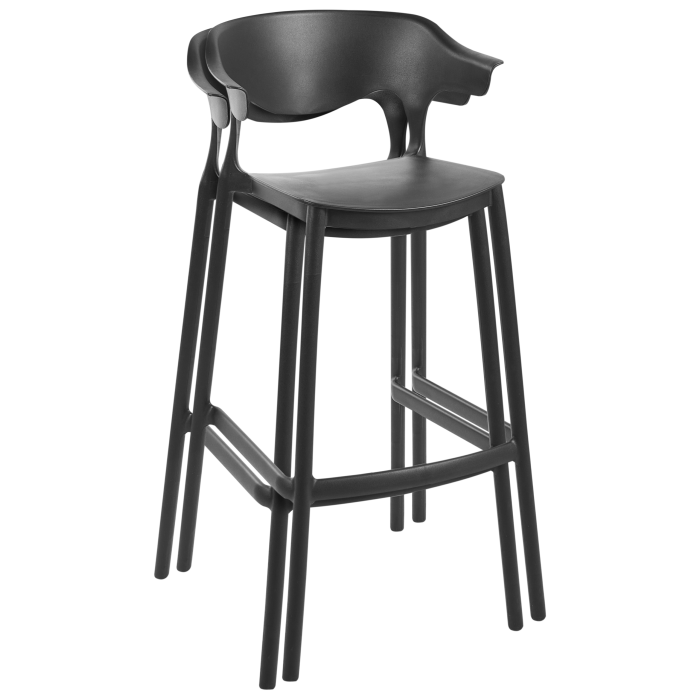 Set of 2 outdoor bar stools GUBBIO Black [7]