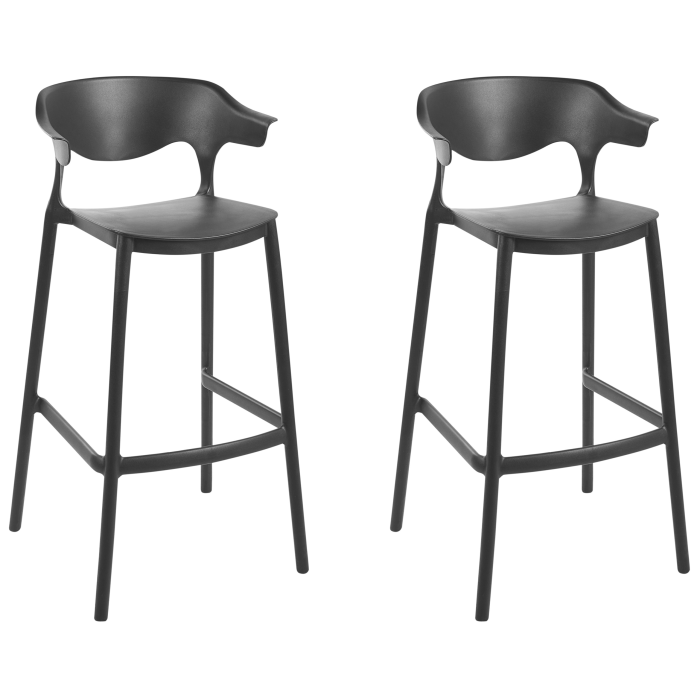 Set of 2 outdoor bar stools GUBBIO Black [2]