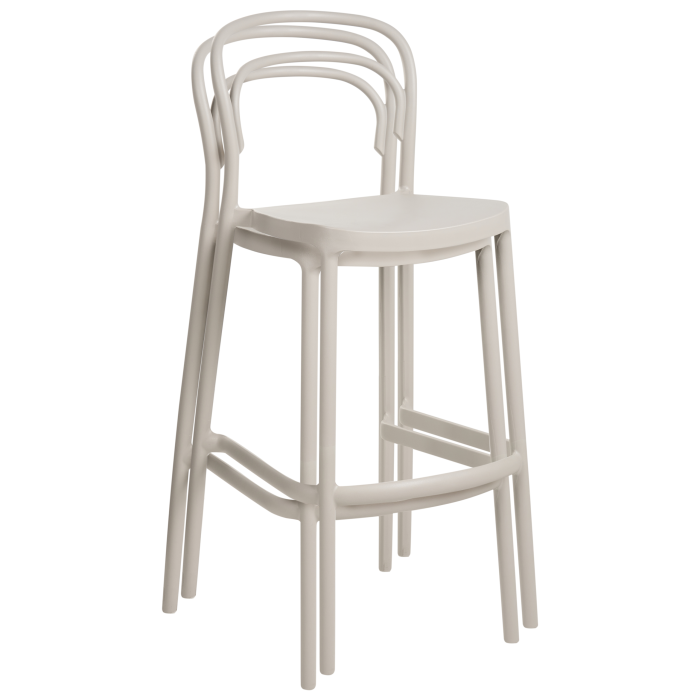 Set of 2 outdoor bar chairs PORANO Beige [7]