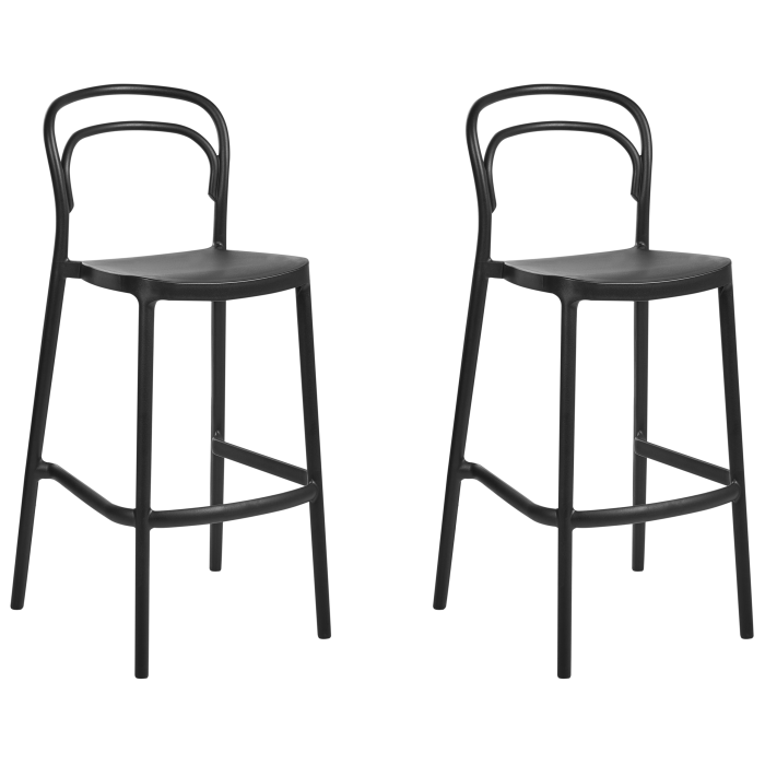 Set of 2 outdoor bar stools PORANO Black [2]