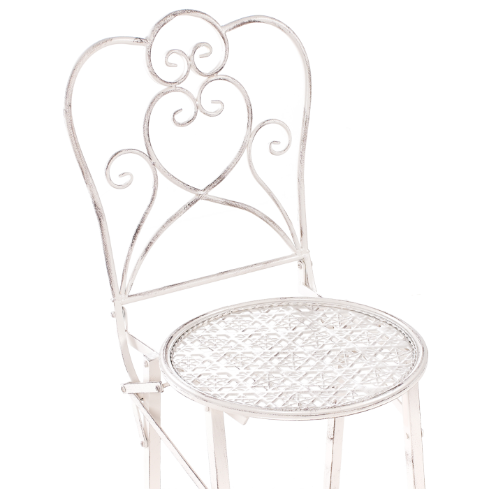 Set of 2 Outdoor Bar Stools TRIESTE Foldable Metal Light Beige [8]