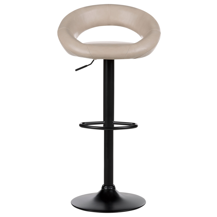 Set de 2 scaune de bar PEORIA Piele ecologică Pivotant Bej deschis [5]