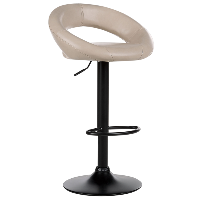 Set de 2 scaune de bar PEORIA Piele ecologică Pivotant Bej deschis [4]