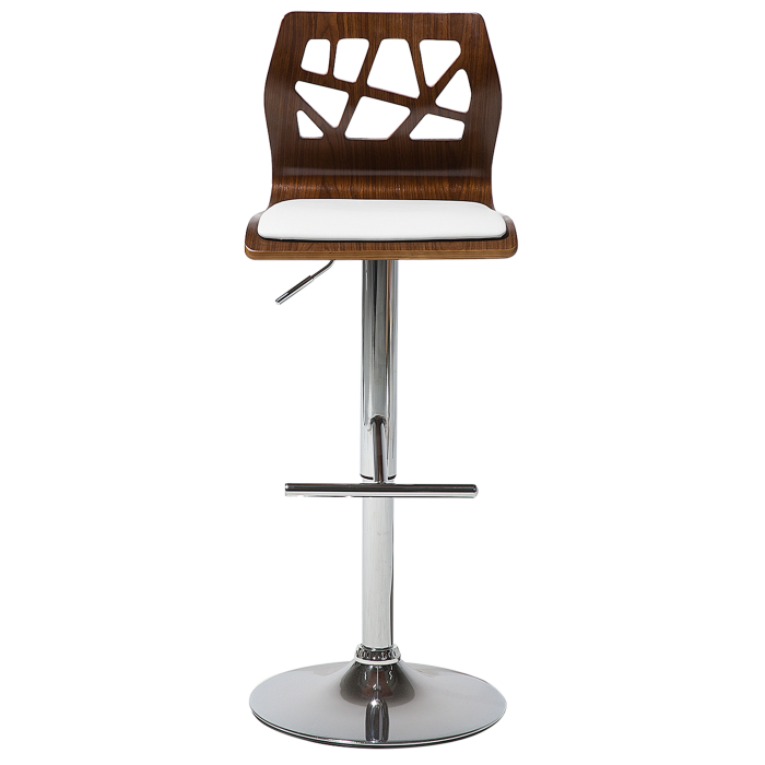 Set of 2 bar stools PETERSBURG Eco-leather Swivel Brown/White [5]