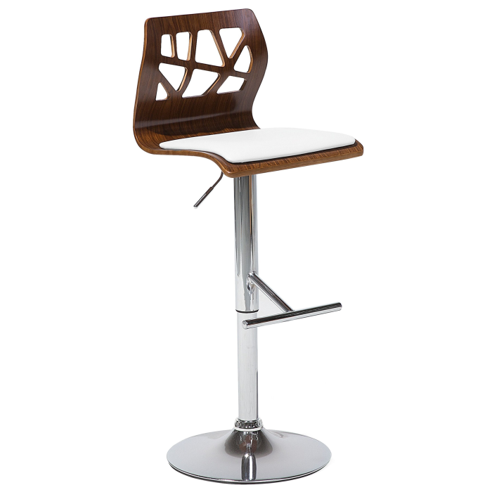Set of 2 bar stools PETERSBURG Eco-leather Swivel Brown/White [4]