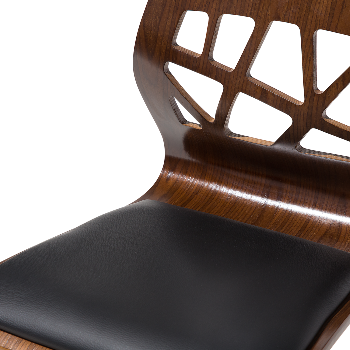 Set of 2 bar stools PETERSBURG Eco-leather Swivel Brown/Black [8]