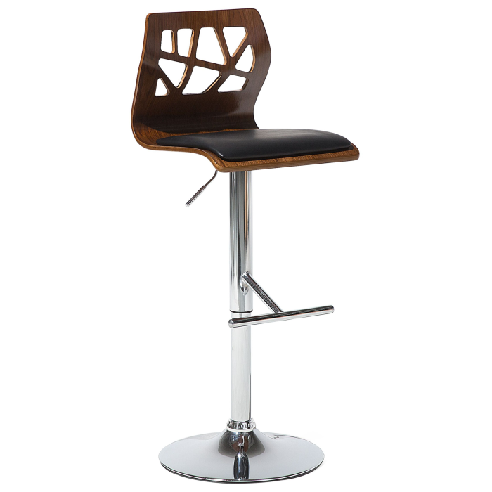 Set of 2 bar stools PETERSBURG Eco-leather Swivel Brown/Black [4]