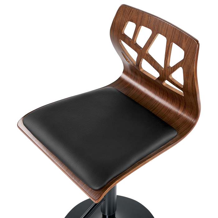 Set of 2 Bar Chairs PETERSBURG Eco Leather Swivel Black [7]