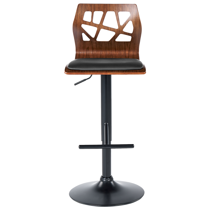 Set of 2 Bar Chairs PETERSBURG Eco Leather Swivel Black [5]