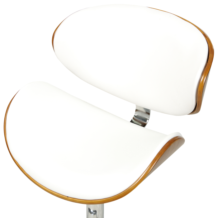 Set of 2 Bar Stools ROTTERDAM Faux Leather Swivel White [8]
