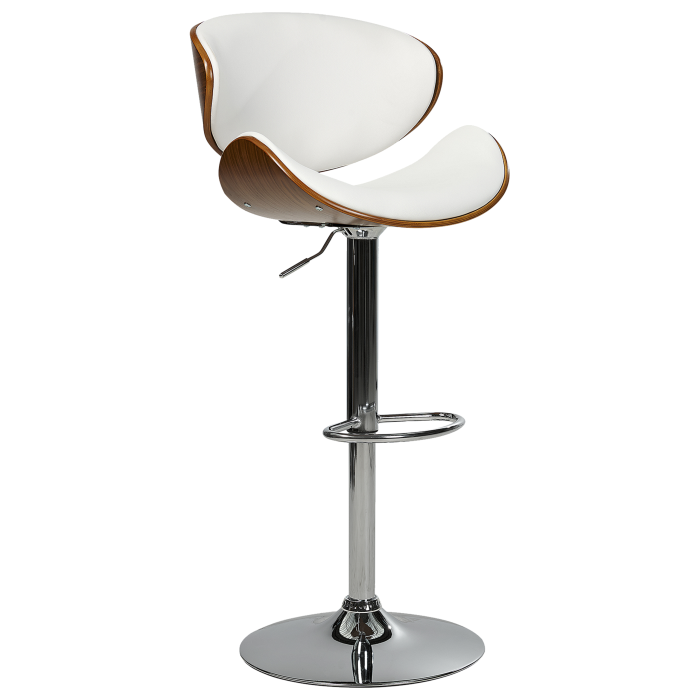 Set of 2 Bar Stools ROTTERDAM Faux Leather Swivel White [4]