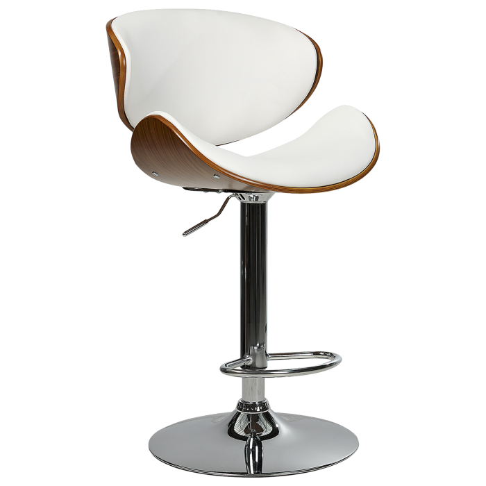 Set of 2 Bar Stools ROTTERDAM Faux Leather Swivel White [6]