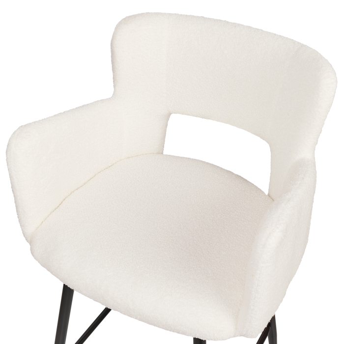 Set of 2 bar stools SANILAC Boucle Off-white [8]