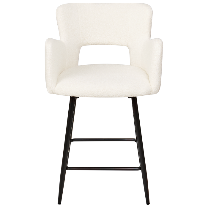 Set of 2 bar stools SANILAC Boucle Off-white [6]