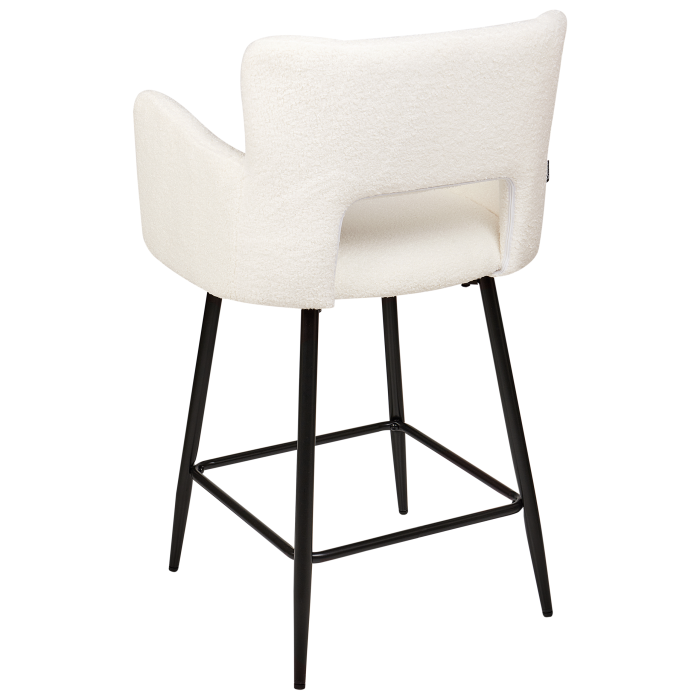 Set of 2 bar stools SANILAC Boucle Off-white [7]