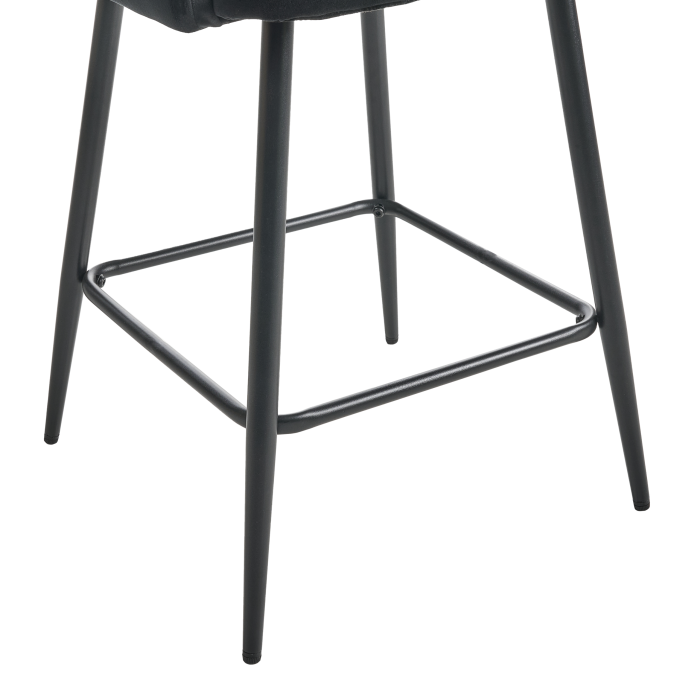 Set de 2 scaune de bar SANILAC Catifea Negru [8]