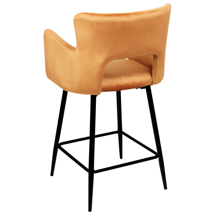 Set of 2 Bar Stools SANILAC Velvet Orange [5]