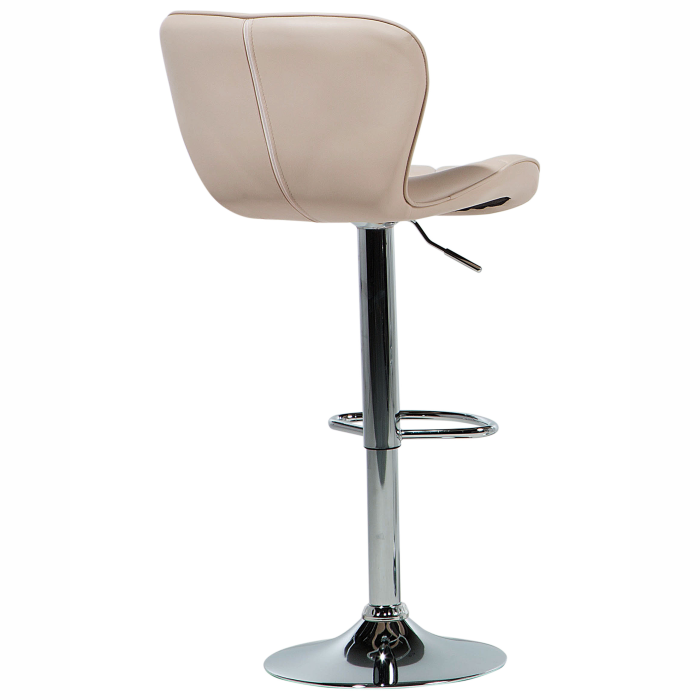 Set de 2 scaune de bar VALETTA Piele ecologică Pivotant Bej deschis [8]