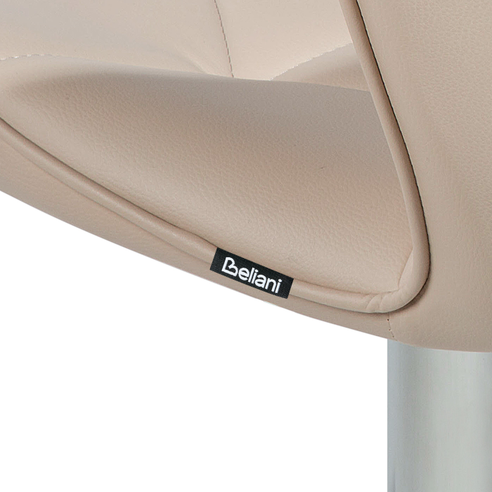 Set de 2 scaune de bar VALETTA Piele ecologică Pivotant Bej deschis [11]