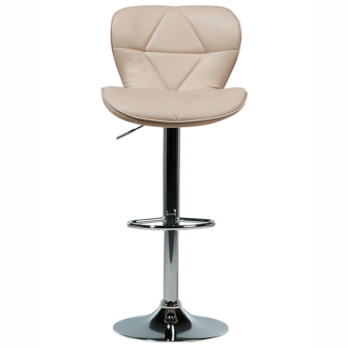 Set de 2 scaune de bar VALETTA Piele ecologică Pivotant Bej deschis [5]