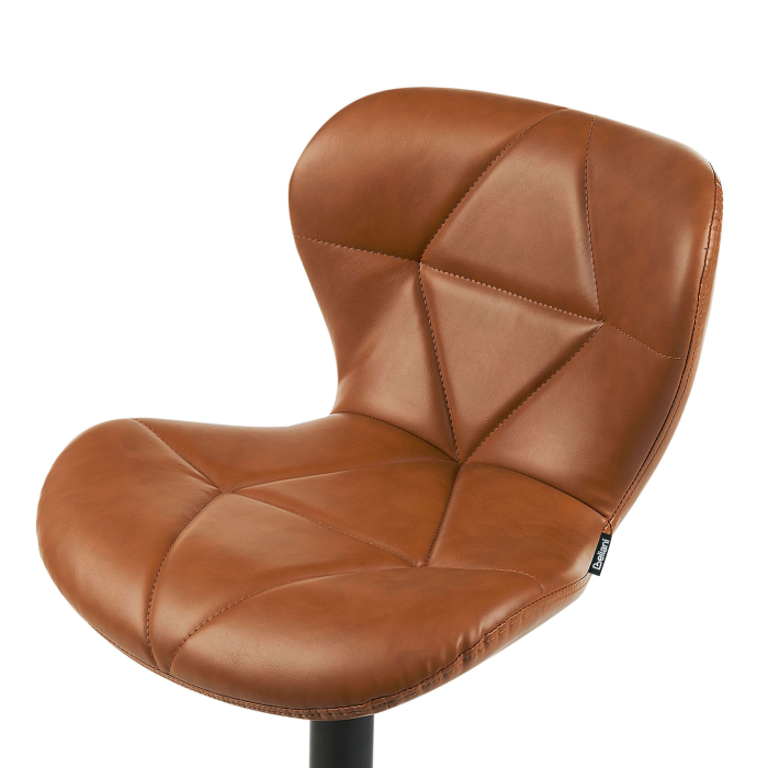 Set of 2 bar stools VALETTA Eco-leather Swivel Golden brown [7]