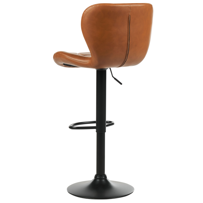 Set of 2 bar stools VALETTA Eco-leather Swivel Golden brown [6]