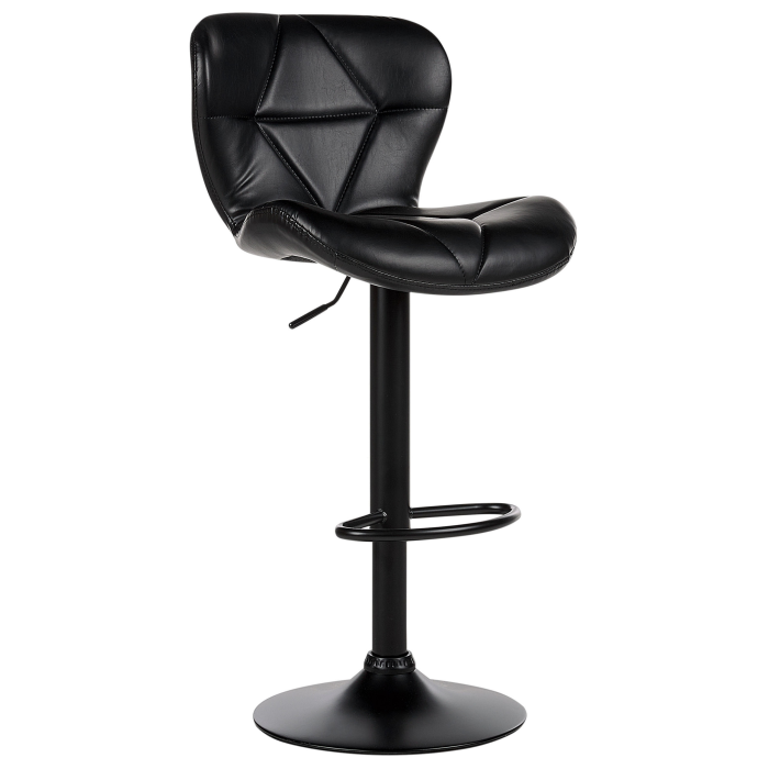 Set of 2 bar chairs VALETTA Eco-leather Swivel Black [4]