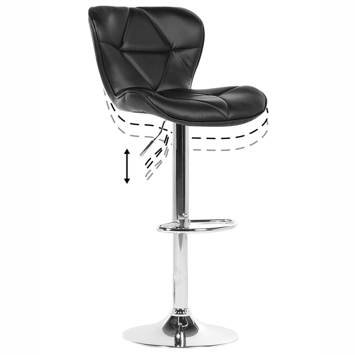 Set de 2 scaune de bar VALETTA Piele ecologică Pivotant Negru [9]