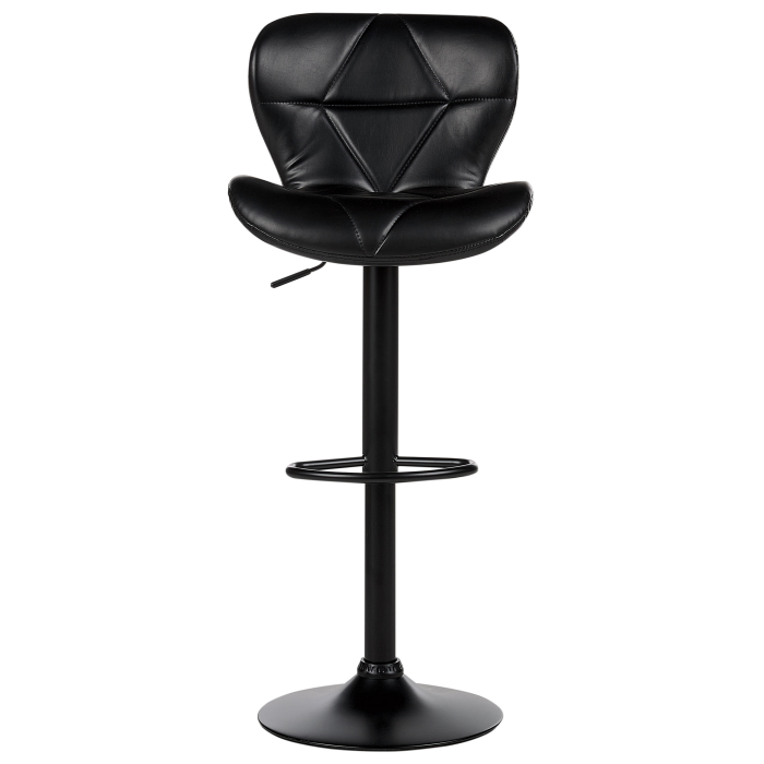 Set of 2 bar chairs VALETTA Eco-leather Swivel Black [5]