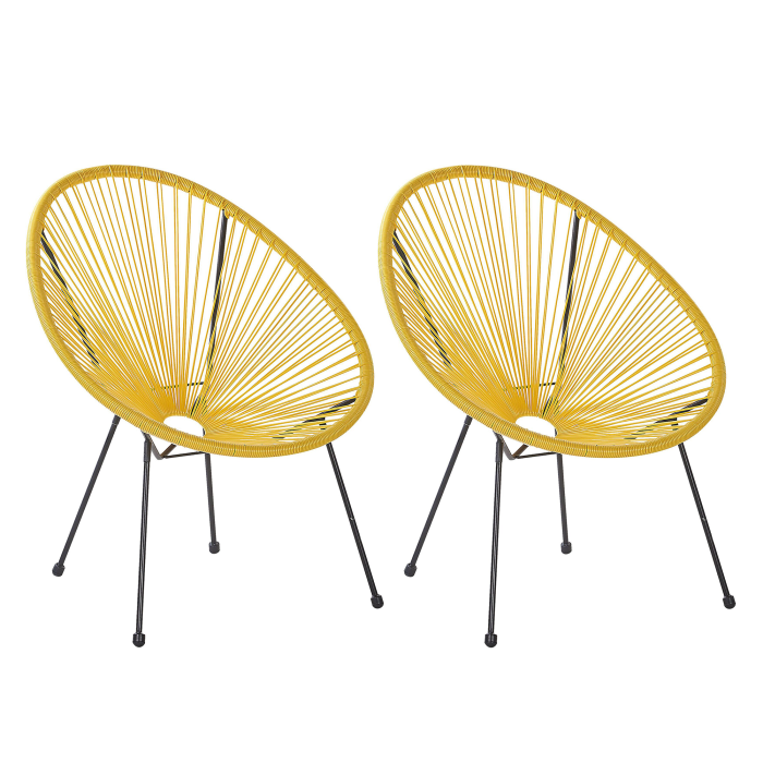 Set of 2 garden chairs ACAPULCO II synthetic rattan Yellow [2]