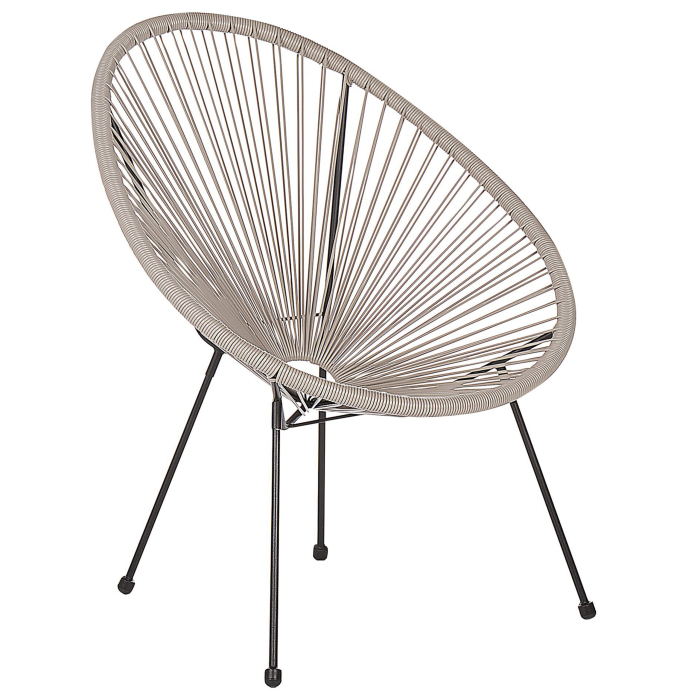 Set of 2 Garden Chairs ACAPULCO II Synthetic Rattan Light Grey [4]