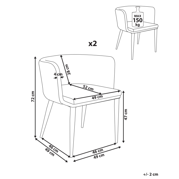 Set de 2 scaune de grădină LIMASSON  Bej [3]