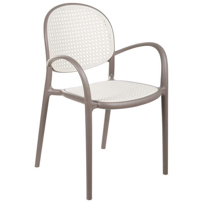 Set of 2 Garden Chairs POVOLETTO Synthetic Material Light Brown [4]