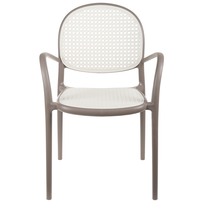 Set of 2 Garden Chairs POVOLETTO Synthetic Material Light Brown [5]