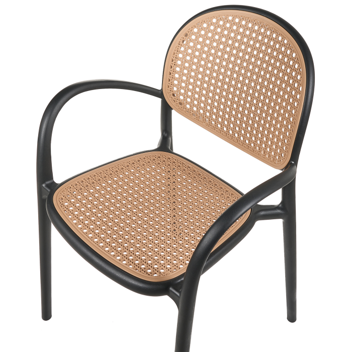 Set of 2 garden chairs POVOLETTO Synthetic material Black [7]