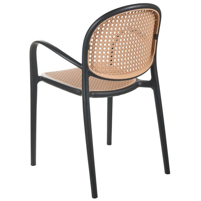 Set of 2 garden chairs POVOLETTO Synthetic material Black [6]
