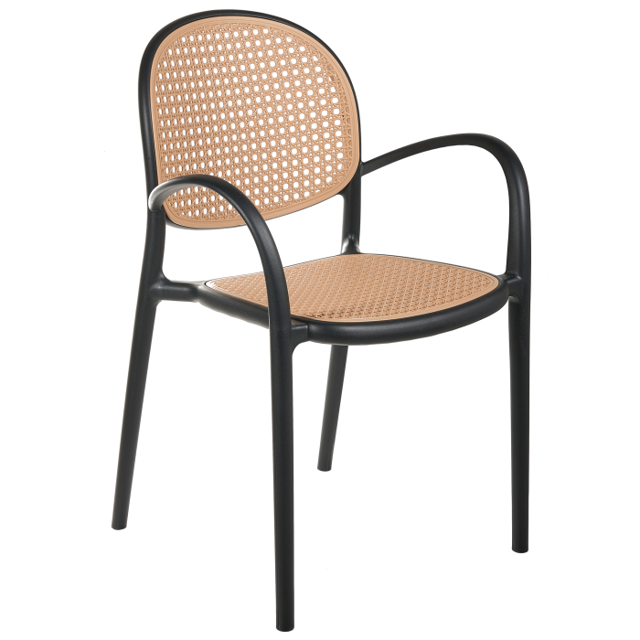 Set of 2 garden chairs POVOLETTO Synthetic material Black [4]